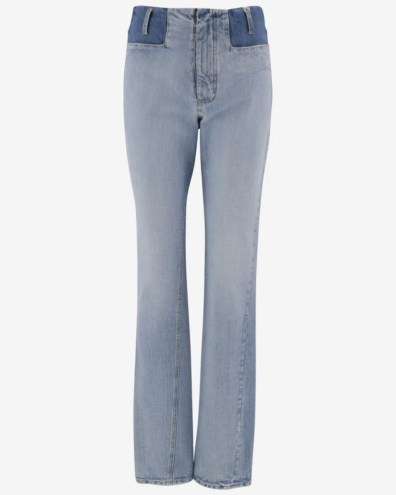 Maison Margiela Women's Jeans Two-Tone Light Blue Denim Blue