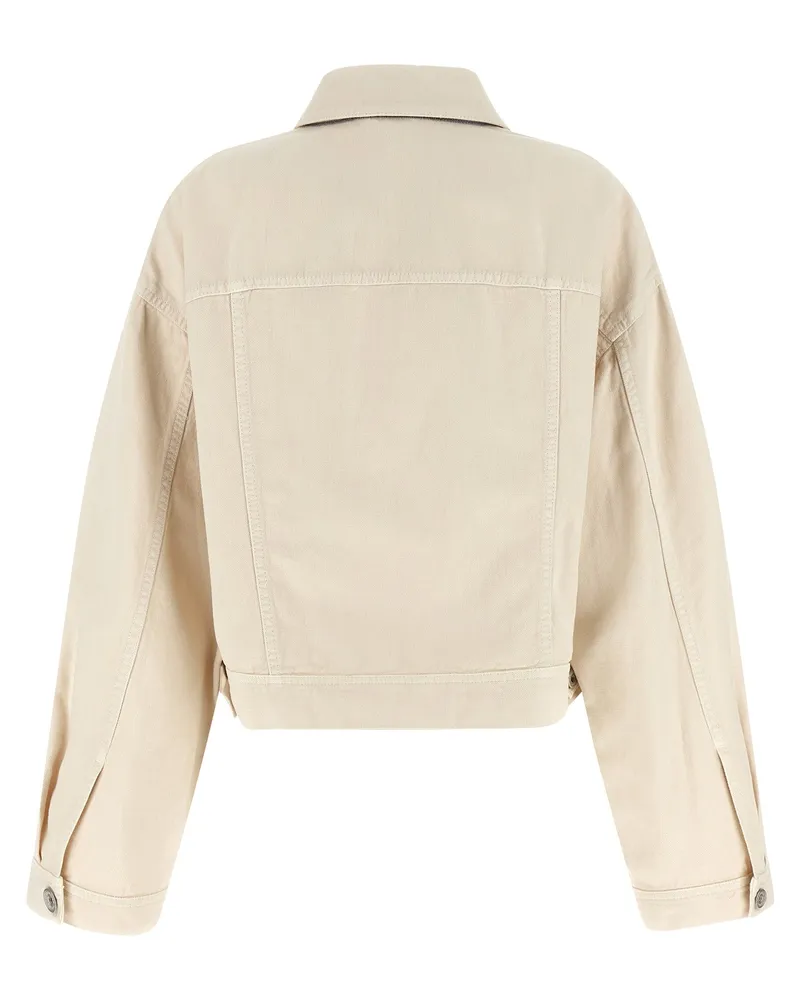 Brunello Cucinelli Women's Beige Cotton Denim Jacket Clothing Beige