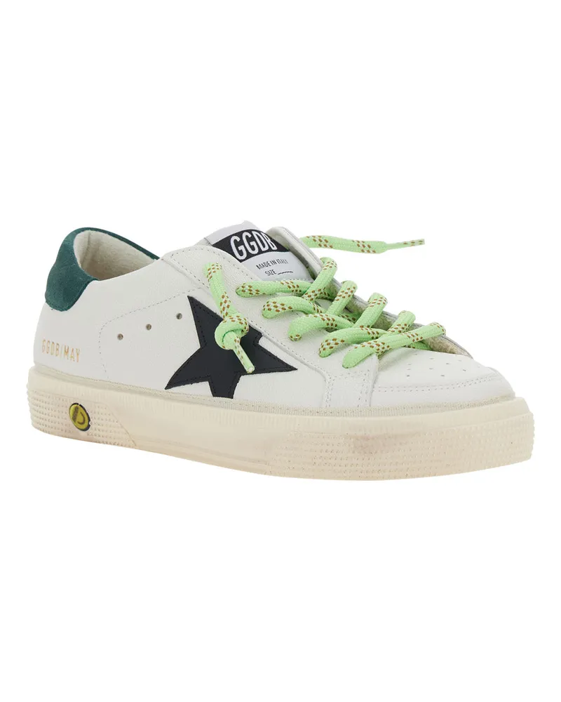 Golden Goose Boys' May Leather Sneakers White Leather-Suede Trainers Leather/suede 