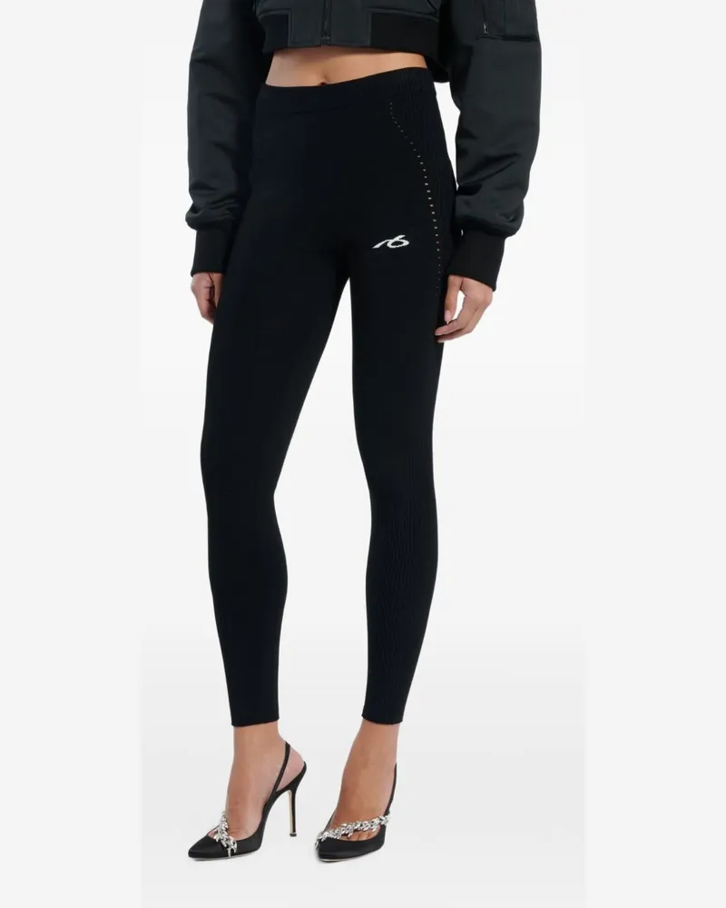 Balenciaga Ribbed Knit Leggings — Black Black