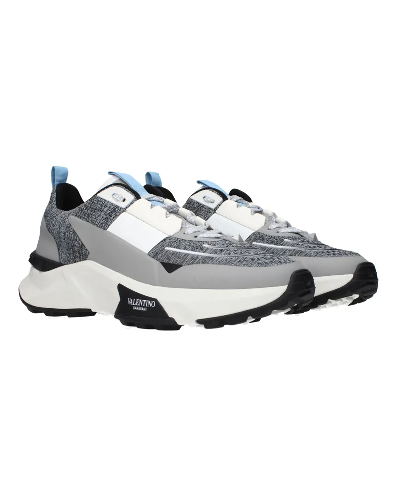 Valentino Garavani Men's Gray Fabric Athletic Sneakers Gray