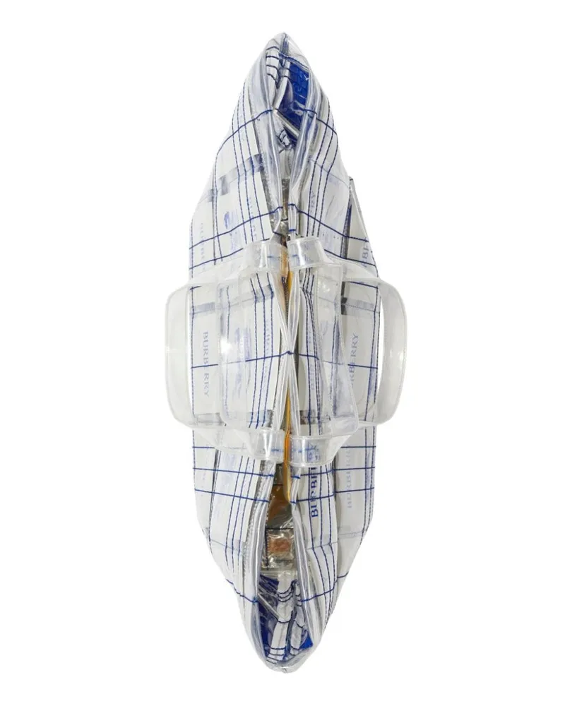 Burberry EKD Logo Transparent Tote Bag — White White