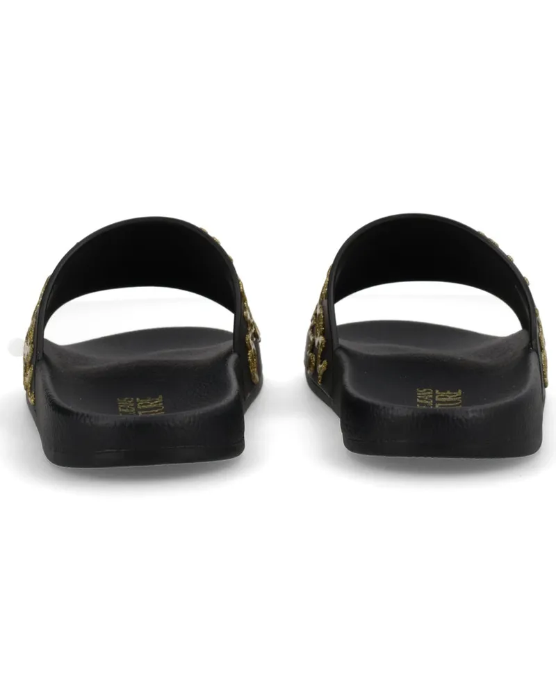 Versace Jeans Logo-Embossed Elastane Slides — Black Black