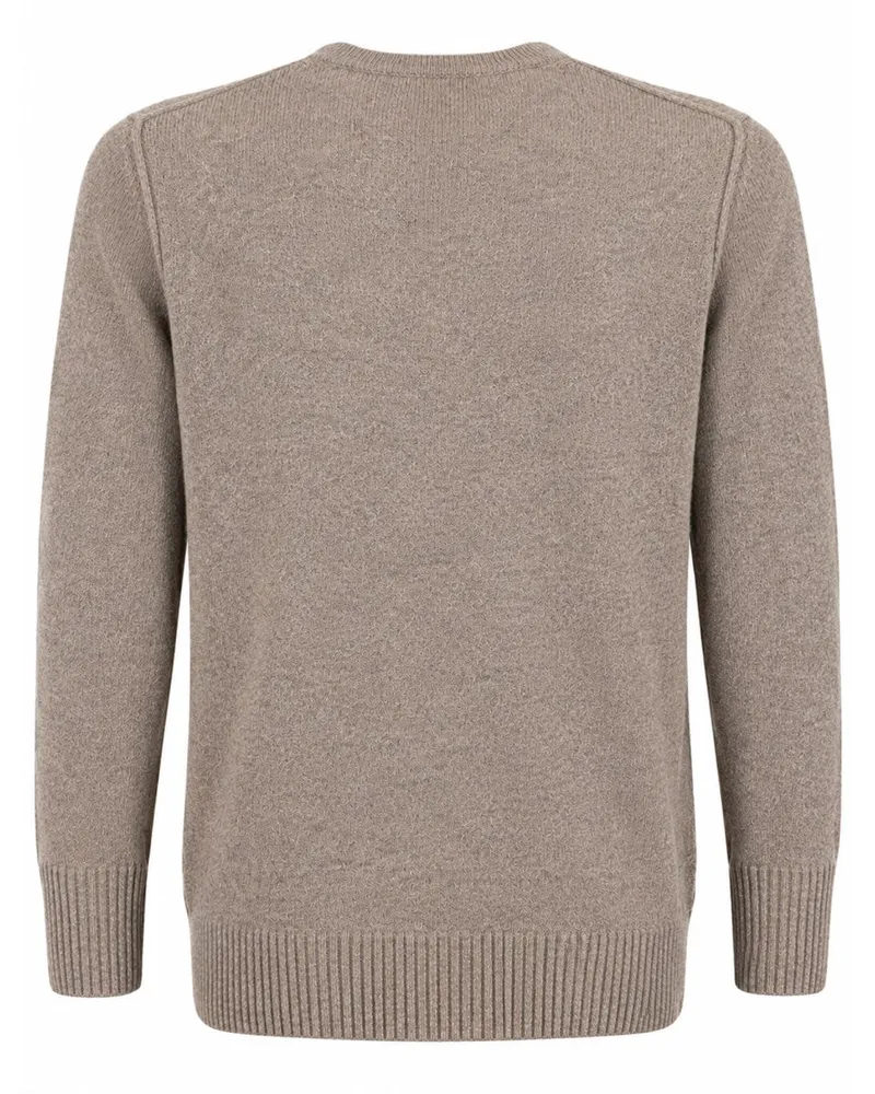Paolo Pecora Milano Virgin Wool Crewneck Sweater — Beige Beige