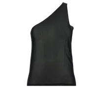 Semi-Transparent Silk Organza Sweater — Black