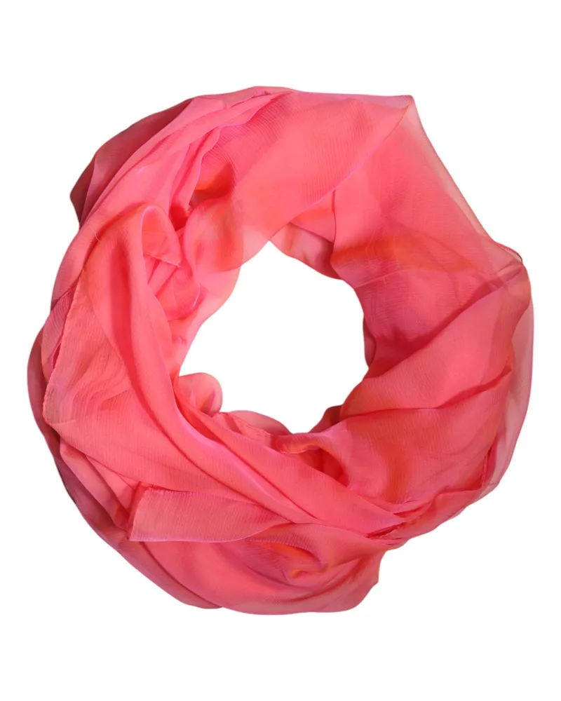 Dolce & Gabbana Pink Silk Rectangle Women Wrap Shawl Scarf Pink