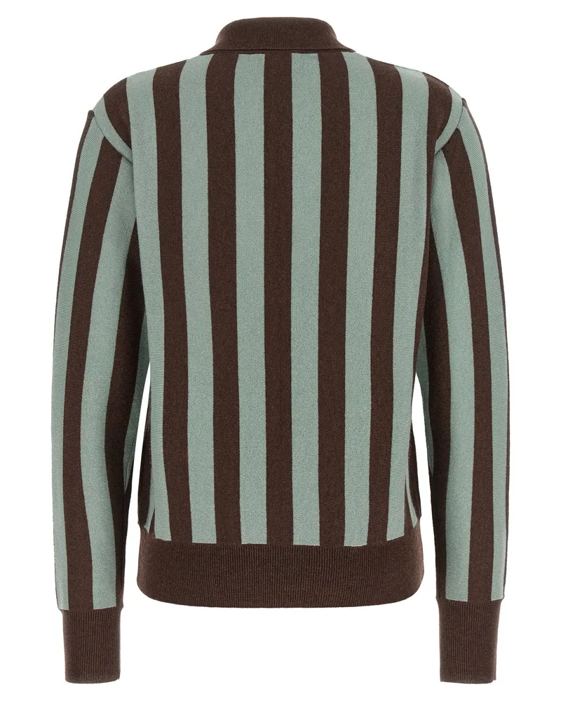 Alberto Biani Striped Cashmere Shirt — Brown Brown