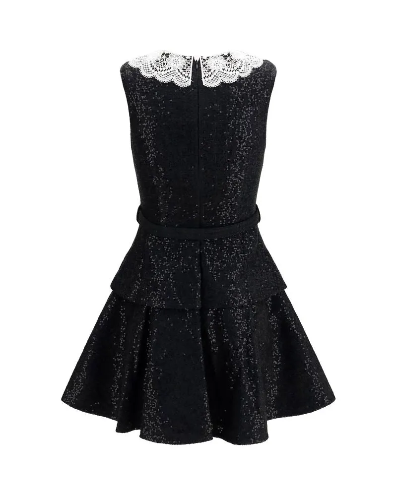 Self-Portrait Women's Black Polyester Casual Dress Black