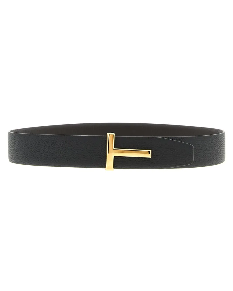 Tom Ford Men's Multicolor Calfskin Regular Belt Black