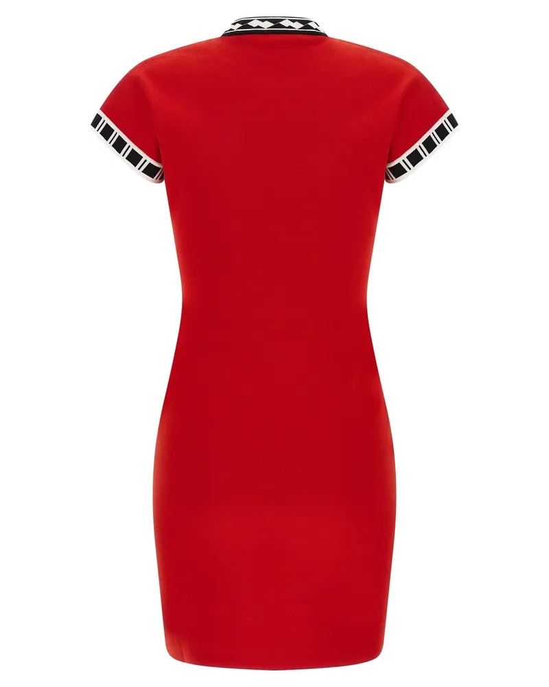 Versace Women's Multicolor Cotton Short Dress Red