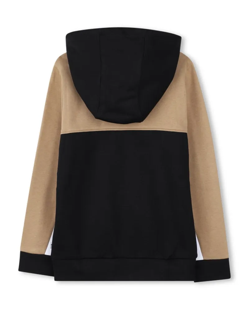 HUGO BOSS Cotton-Blend Hooded Hooded Cardigan — Black Black
