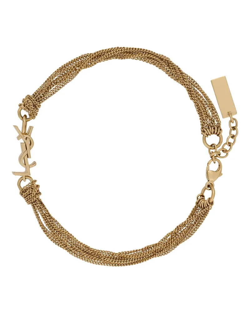 Saint Laurent Women's Bracelet With Cassandre Charm Brass Metallic Bracelets Gold