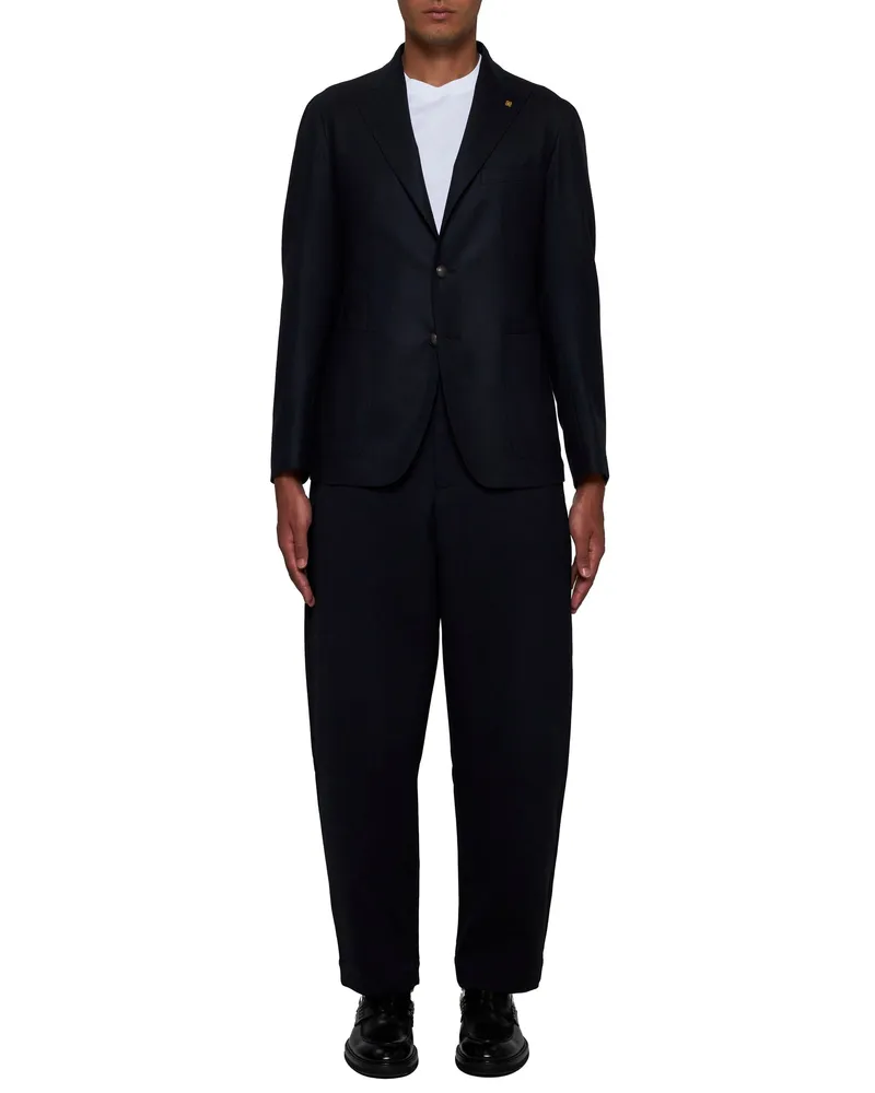 Tagliatore Men's Wool And Cashmere Blazer Blue Virgin Jacket Blue