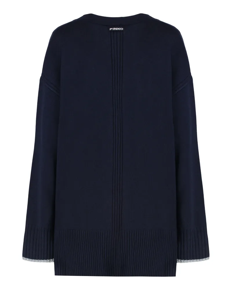 Pinko Women Cardigan Tasmania Very Dark Blue Wool-Cashmere Cardigans Sweater Navy