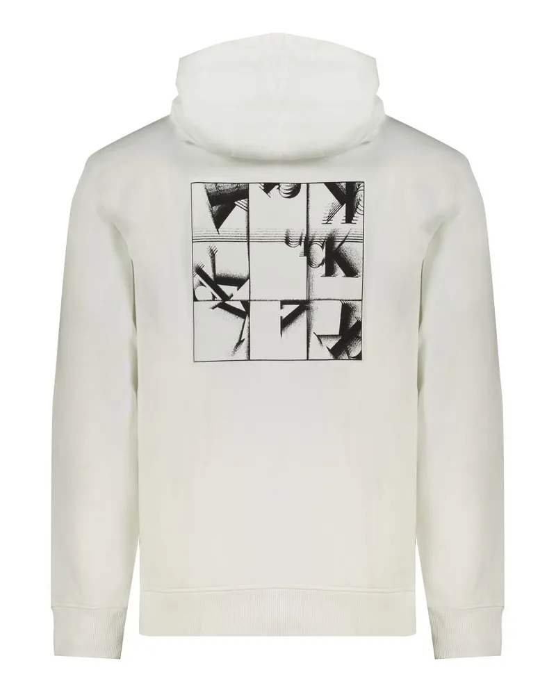 Calvin Klein Logo Hooded Sweatshirt — White White