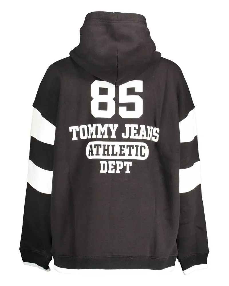 Tommy Hilfiger Striped Cotton-Blend Hoodie — Black Black