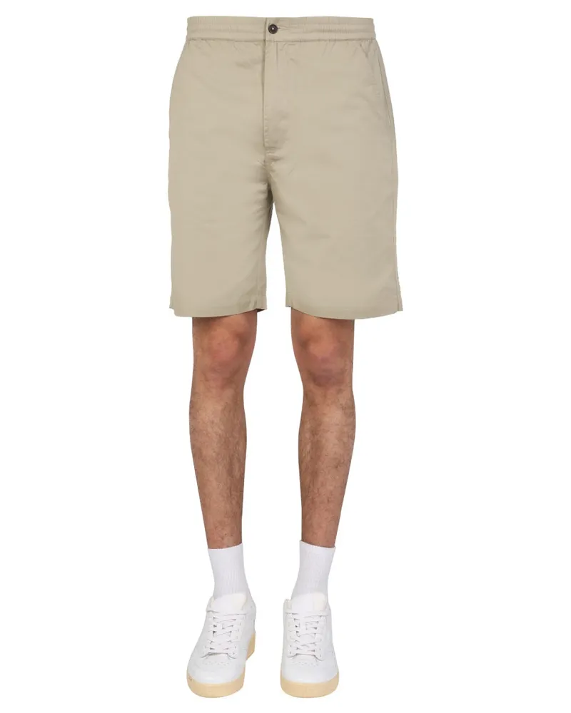 Universal Works Regular Fit Cotton Bermuda Shorts — Gray Gray