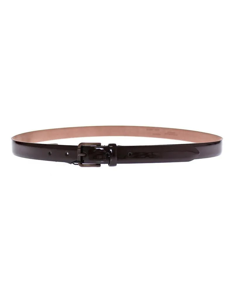 Dolce & Gabbana Women's Brown Leather Logo Belt Cintura Brown