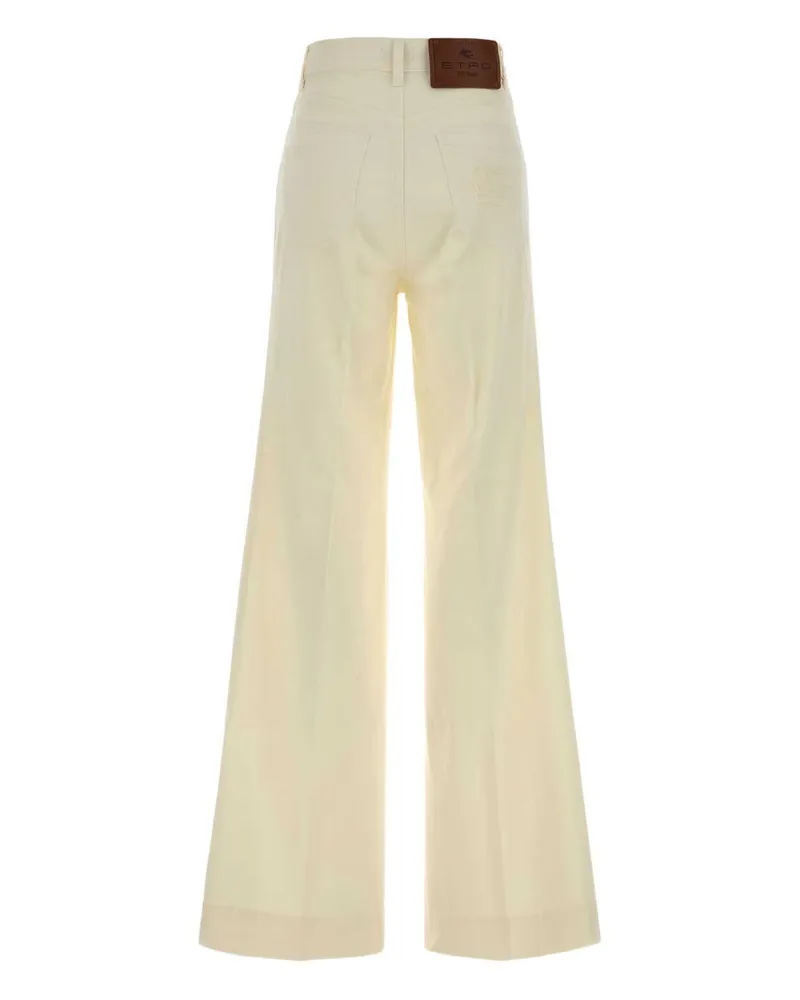 Etro Women's Jeans Flared White Cotton Beige