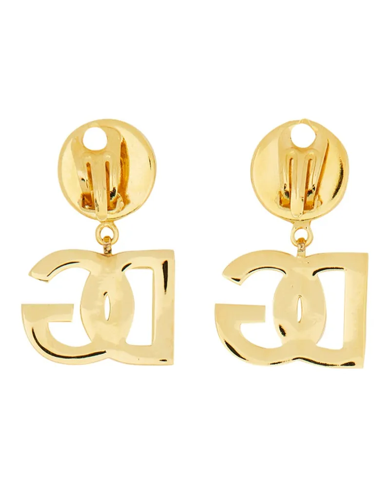 Dolce & Gabbana Logo Earrings — Gold Gold
