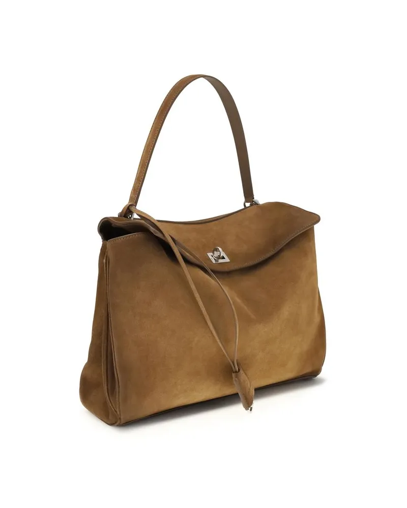 Balenciaga Women's Brown Calf Leather Bos Taurus Shoulder Bag Brown
