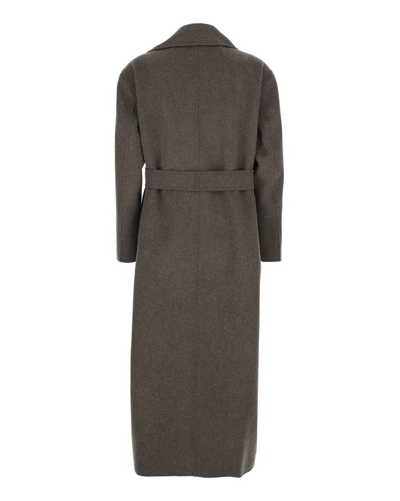 Max Mara Women's Coat Luna Brown Wool Virgin Brown