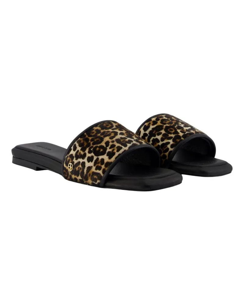 Anine Bing Women's Ria Sandals -  Leather Multi Lambskin Shoes Flat-Shoes Multicolor