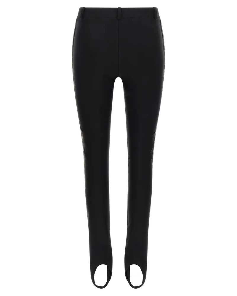Moschino Women's Bicolor Polyamide Leggings Clothing Black