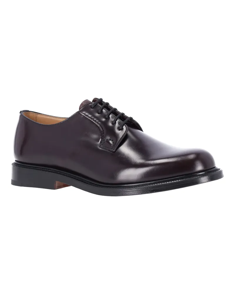 Church's Men's Flat Shoes Red Calf Leather Black