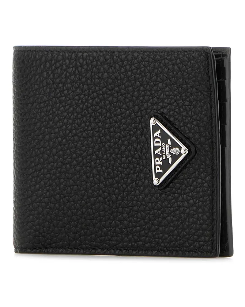Prada Men's Black Leather Wallet Nero Vitello Portafogli Black