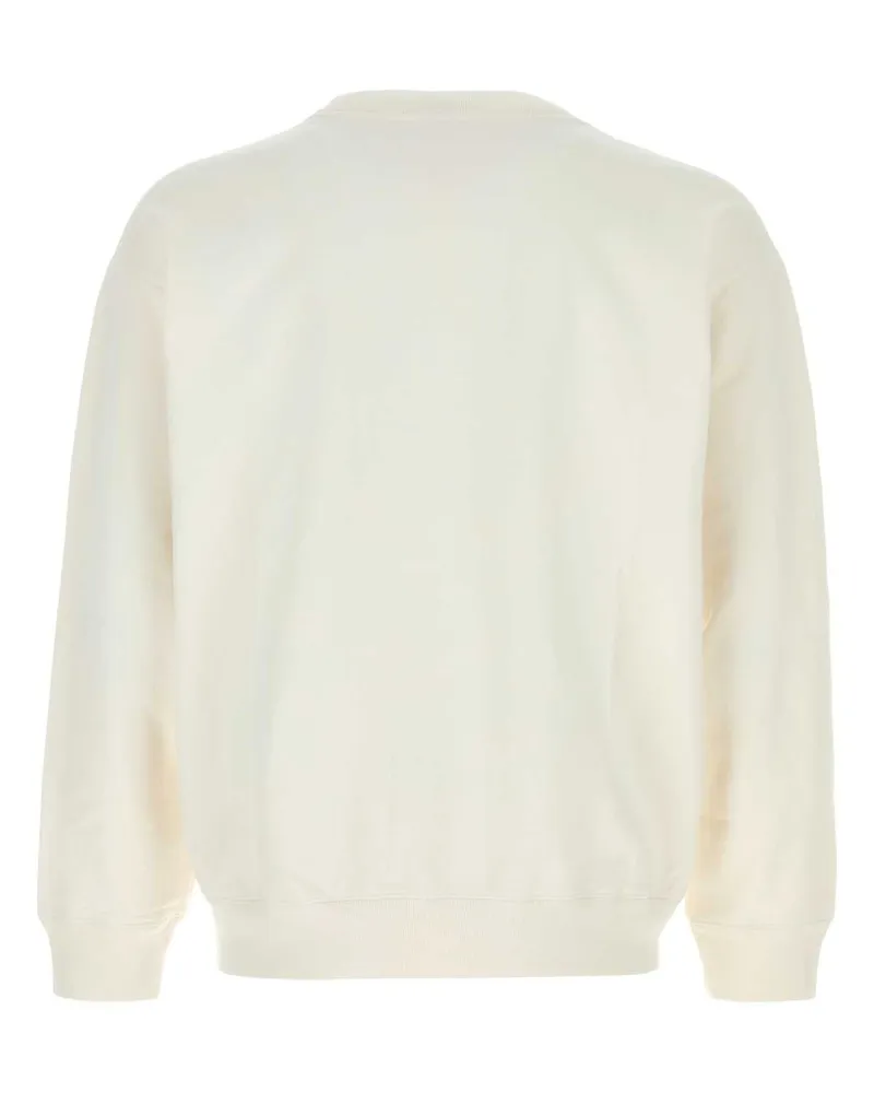 SPORTY & RICH Men's White Cotton Sweatshirt Exterior: Felpe White