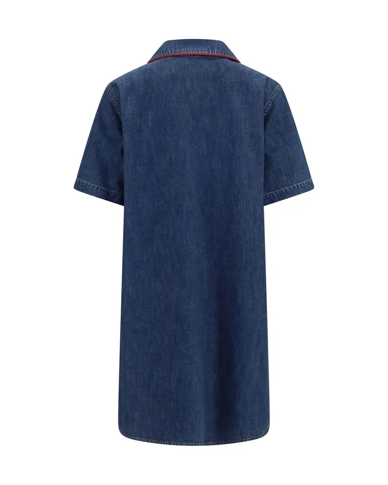 Valentino Garavani Women's Blue Cotton Casual Dress Blue