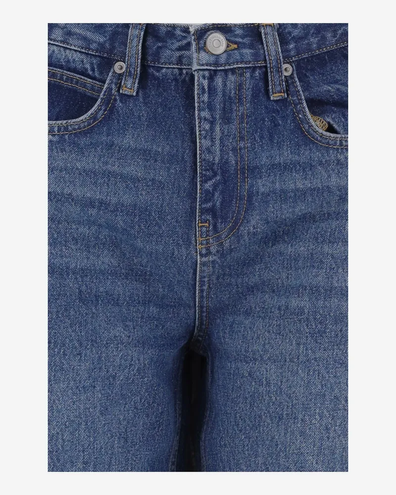 FRANKIE Shop Washed Cotton Denim Jeans — Blue Blue