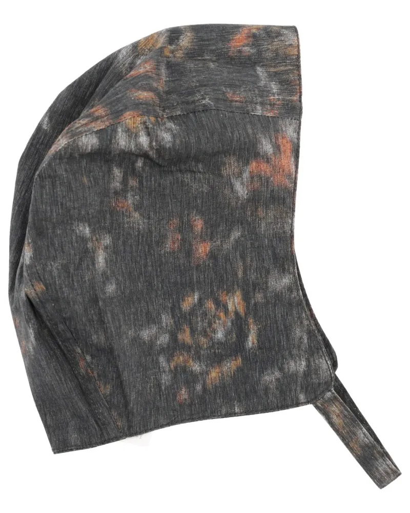 Ganni A7231_252 Printed Organic Cotton Baseball Cap — Gray Gray