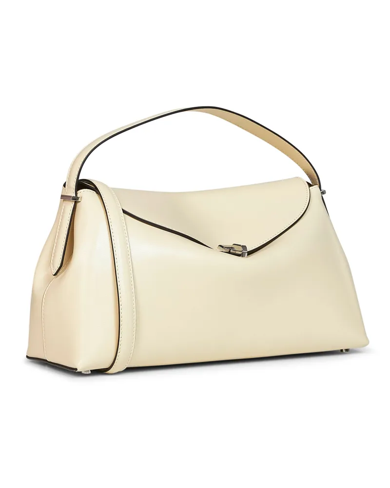 Totême Women's Top Handle T-Lock Bag Ivory Lambskin Handbags Hand Beige