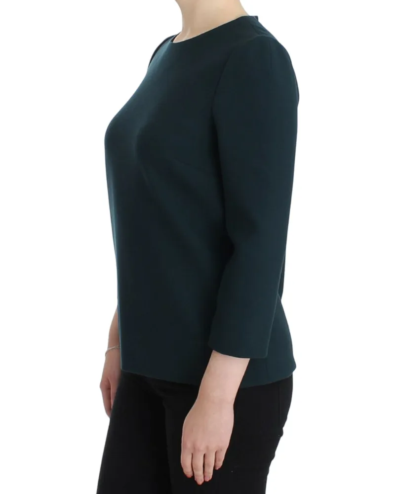 Dolce & Gabbana Women Green 3-4 Sleeve Wool Blouse Green