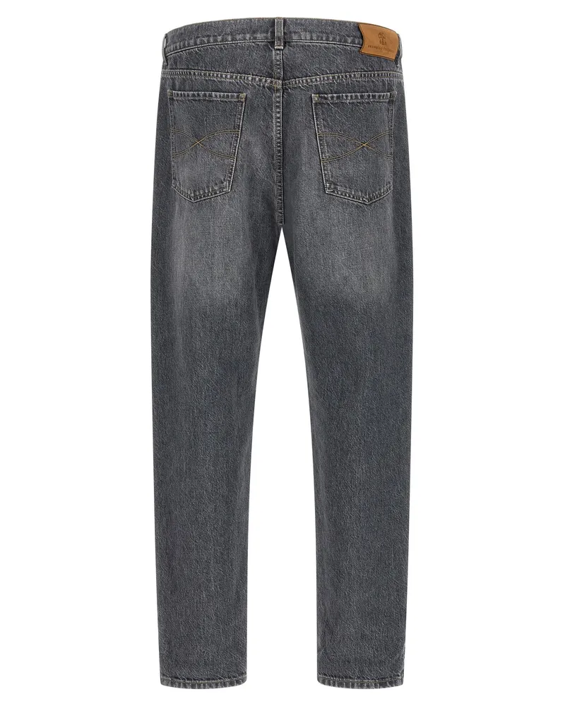 Brunello Cucinelli Pure Cotton Denim Jeans — Gray Grey