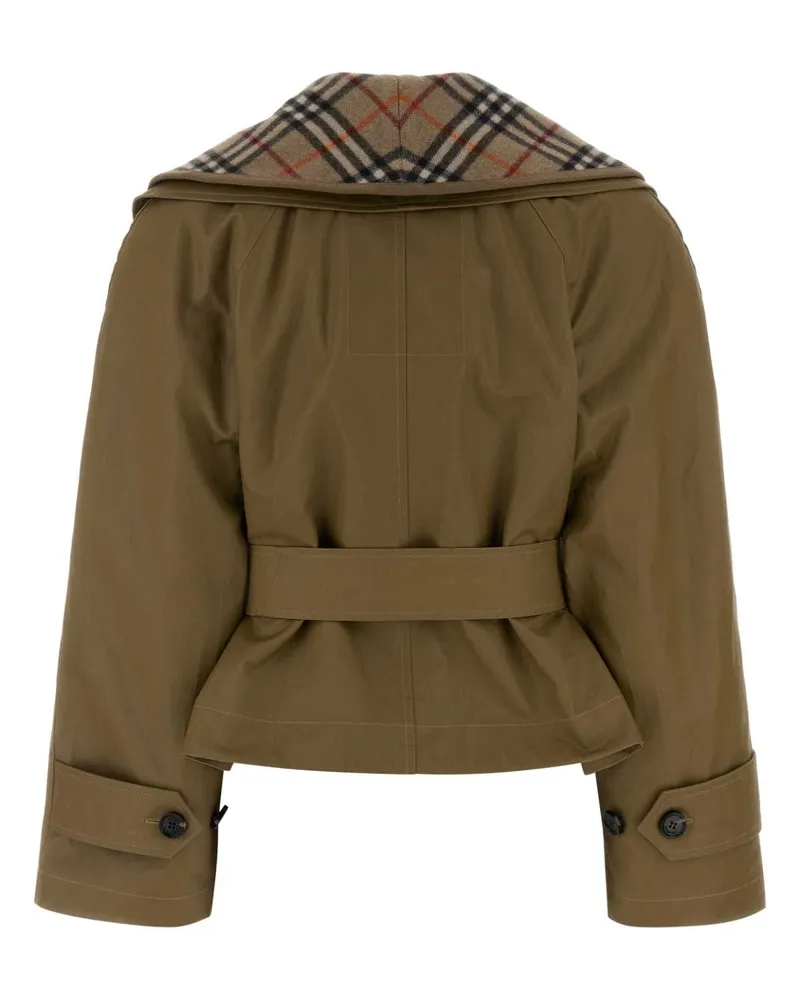 Burberry Women's Army Green Cotton Jacket Lichen Giubbini Beige