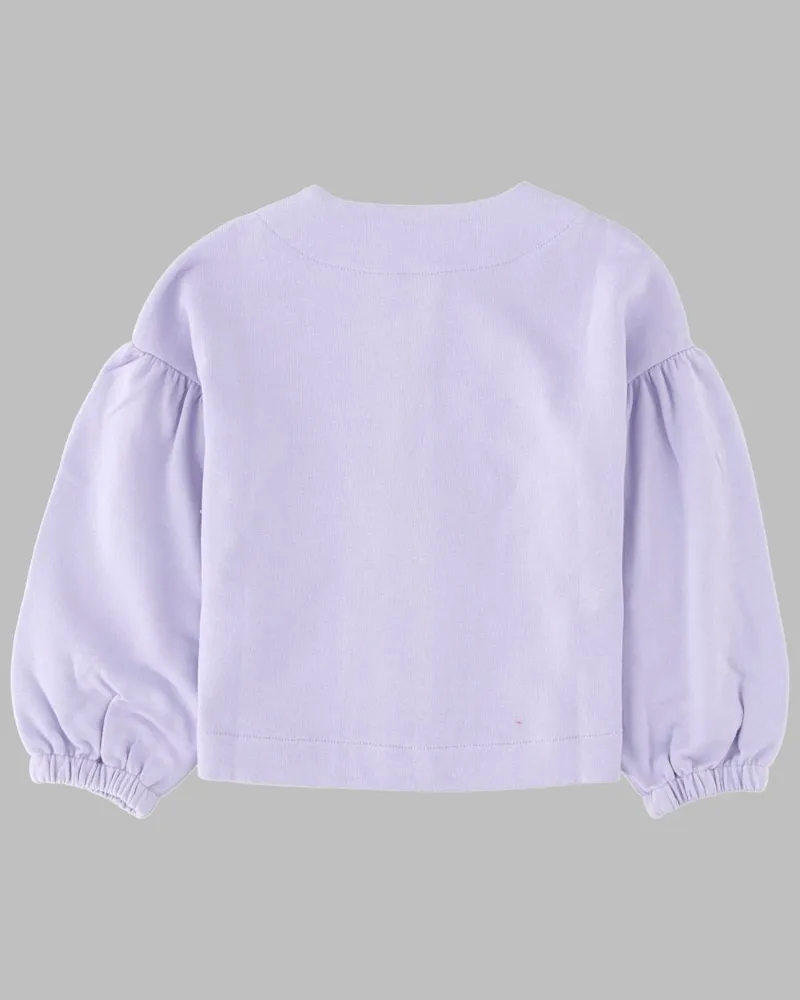 Il Gufo Cotton Sweatshirt Jacket — Purple Purple