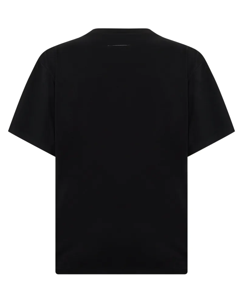 Maison Margiela Logo-Labeled Cotton T-Shirt — Black Black