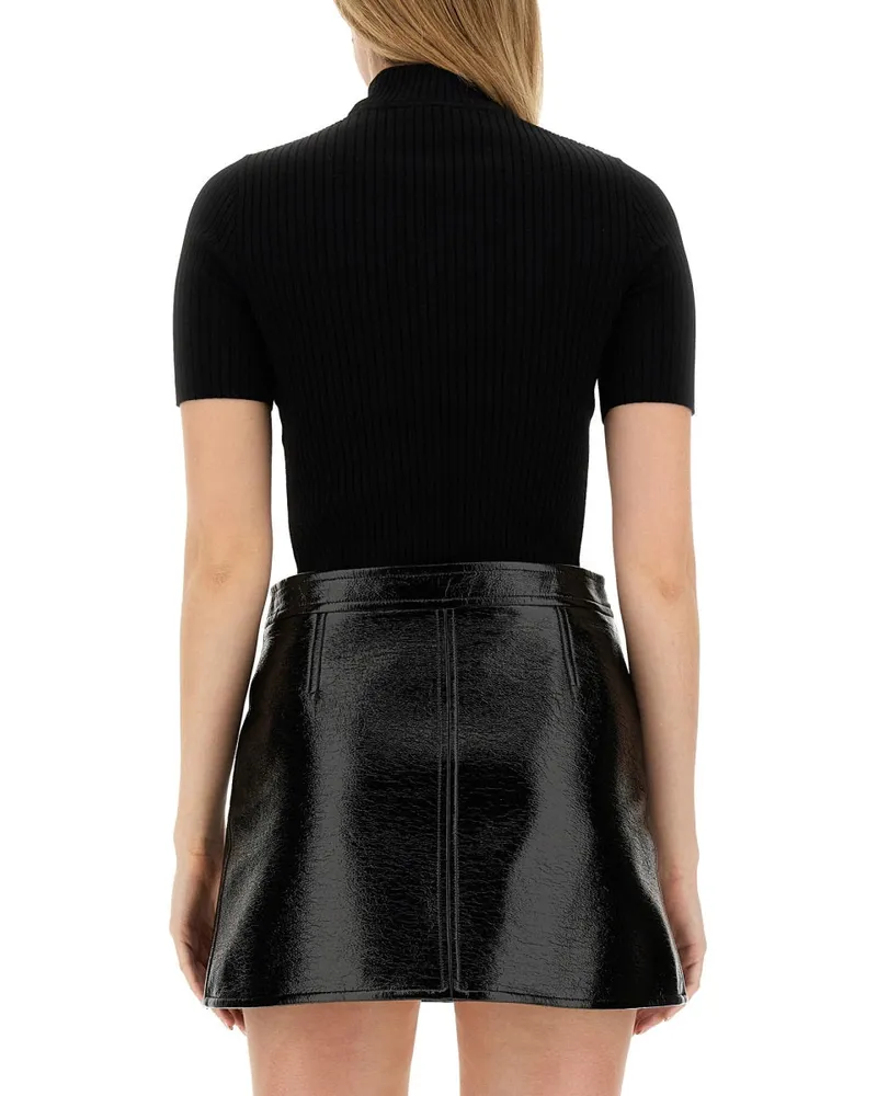Courrèges Viscose Knit T-Shirt — Black Black