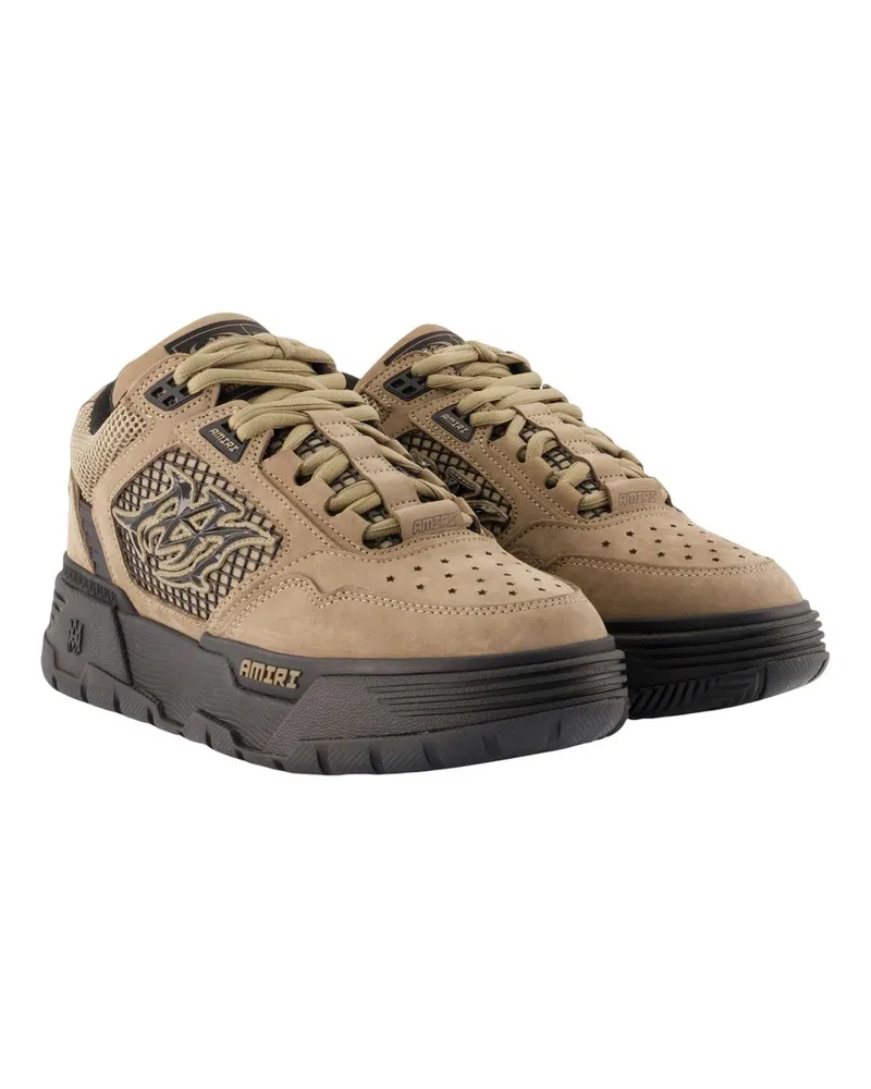 Amiri Calfskin Leather Sneaker — Brown Brown