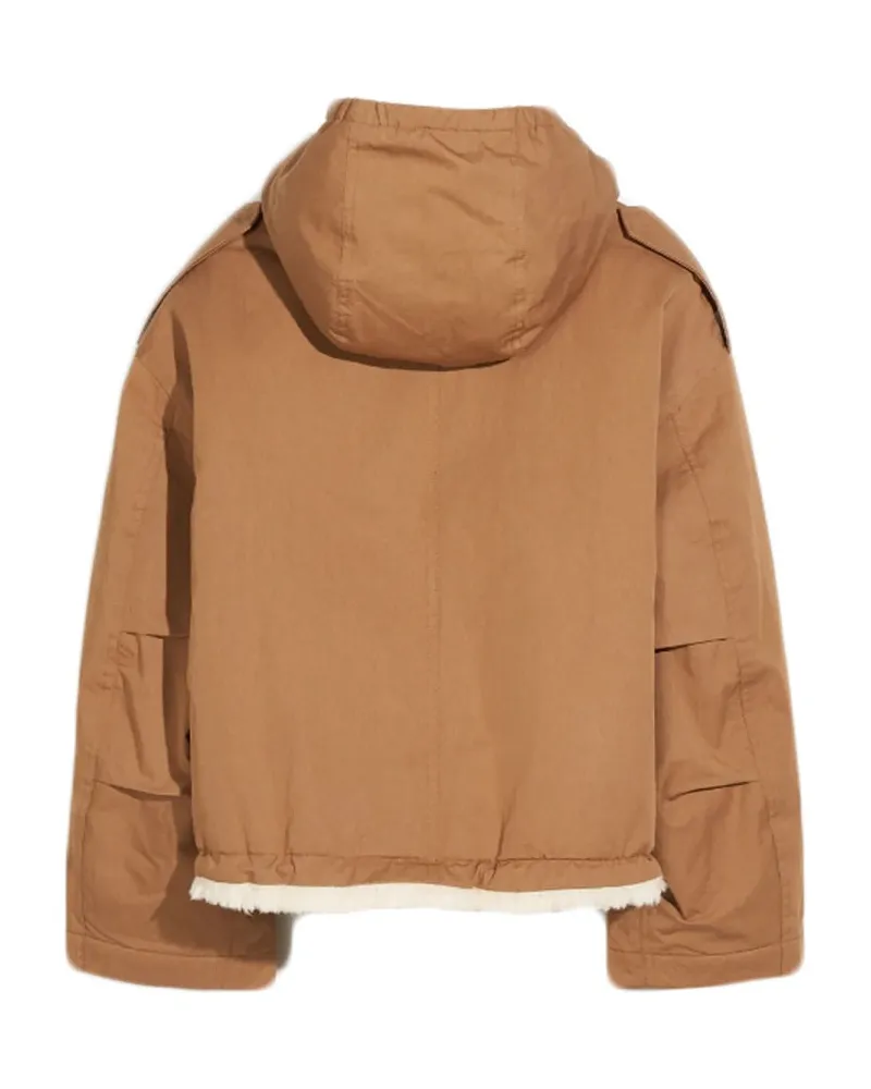 Bellerose Cotton-Blend Hooded Jacket — Beige Beige