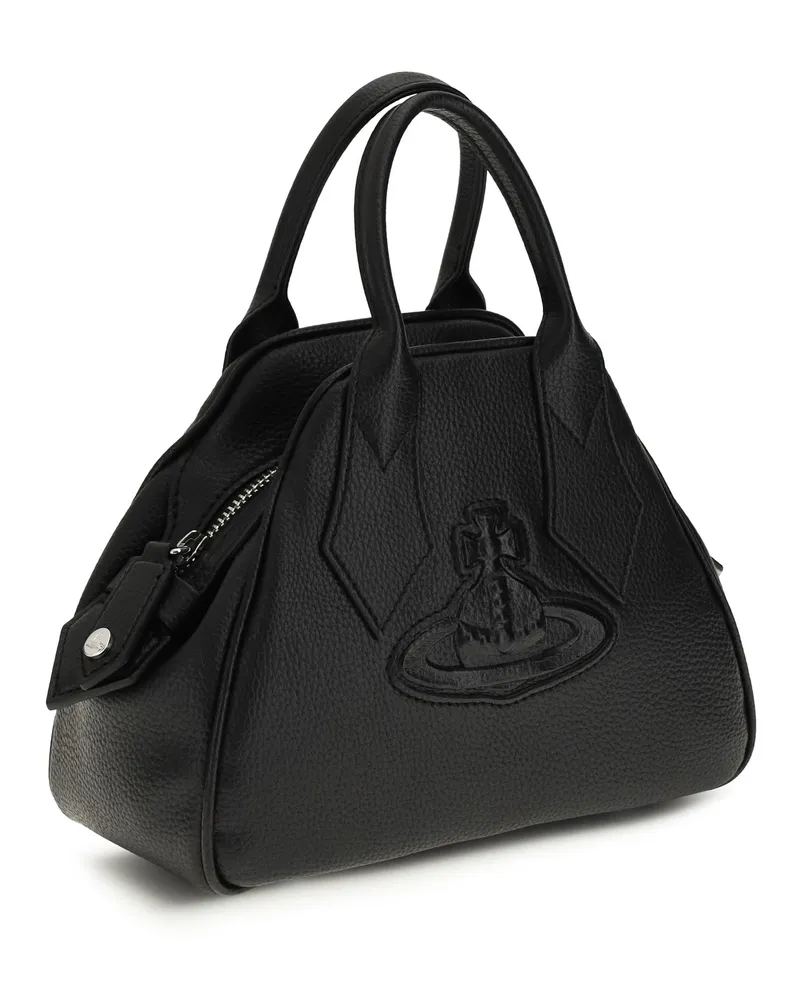 Vivienne Westwood Women's Handbag Yasmine Black Calf Leather Shoulder Bags Black