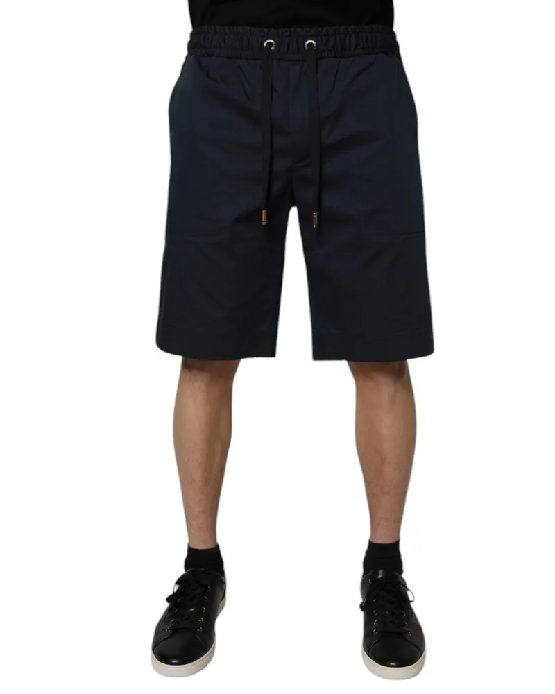 Dolce & Gabbana Navy Blue Cotton Stretch Men Bermuda Shorts Co+03 Navy