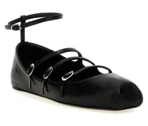 Calfskin Mary Jane Ballet Flat — Black