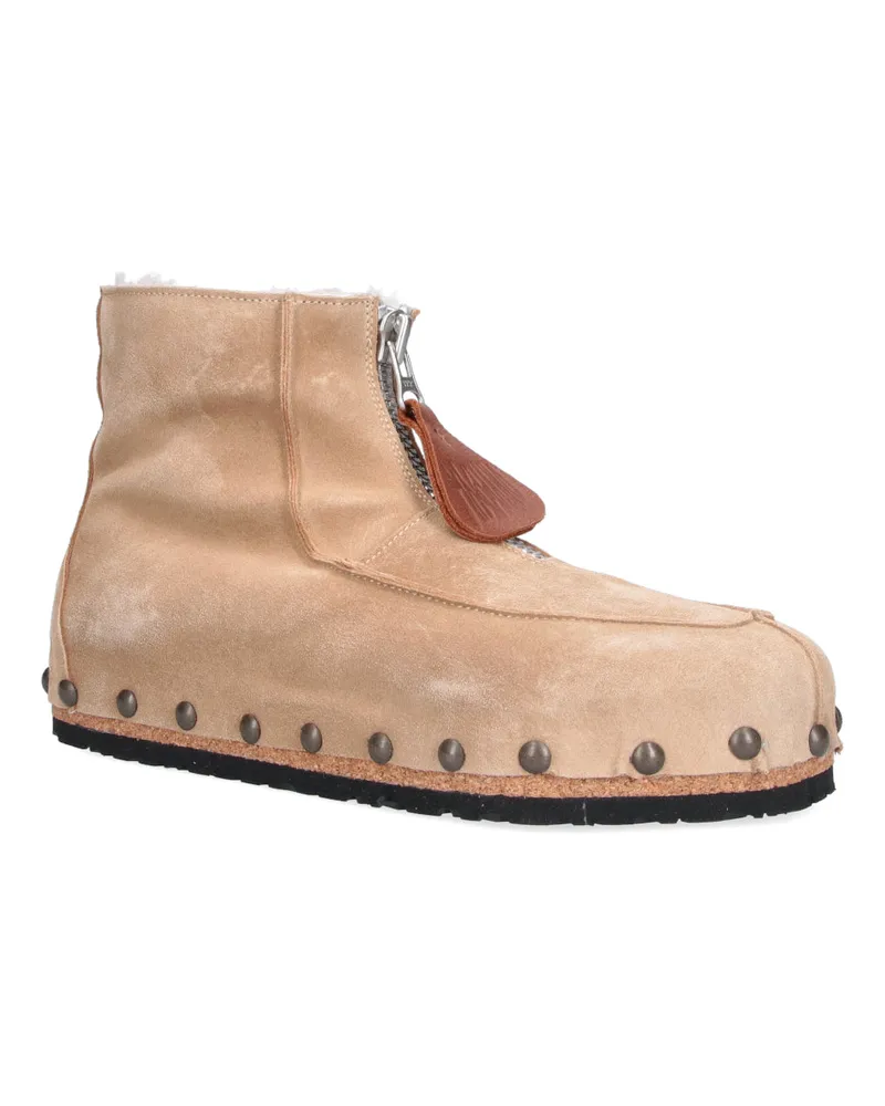Magliano Men's Boots Beige Suede Leather Beige