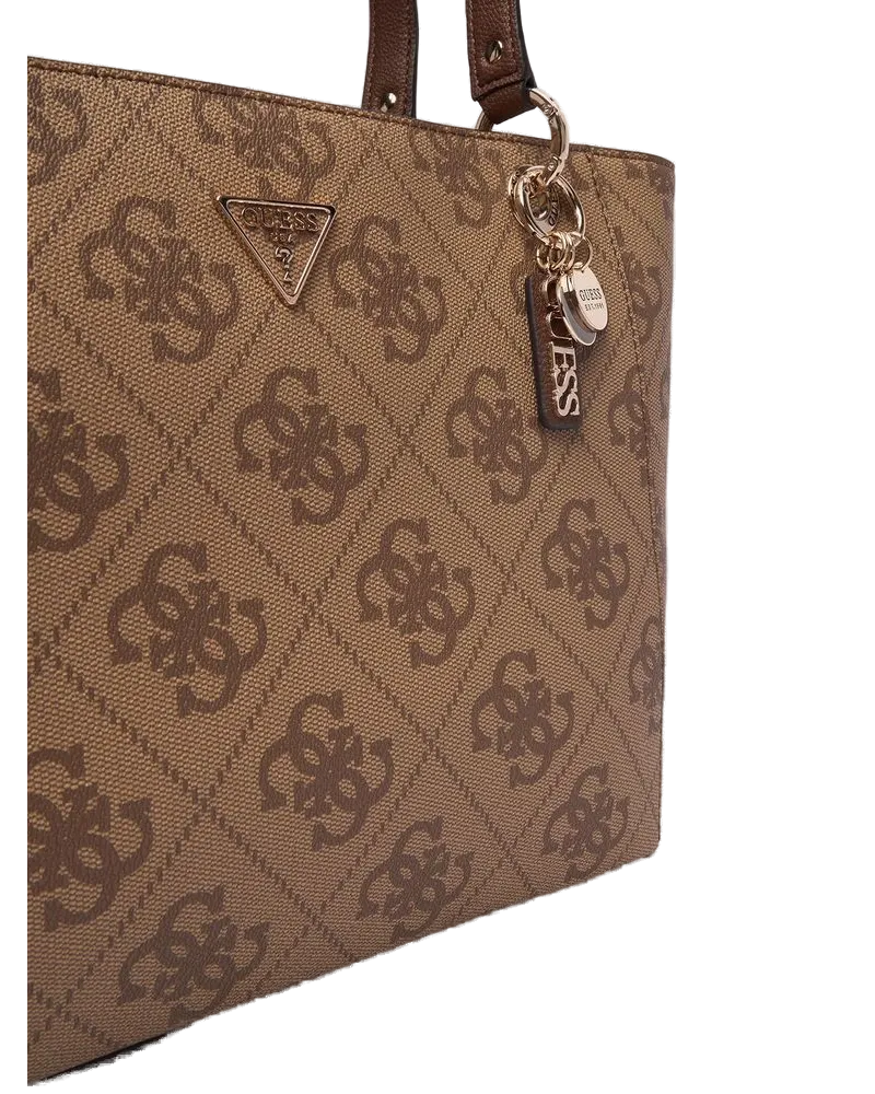 Guess Women's Tote Bag Latte Logo-Brown Polyurethane - Tote-Bags Logo/brown Brown