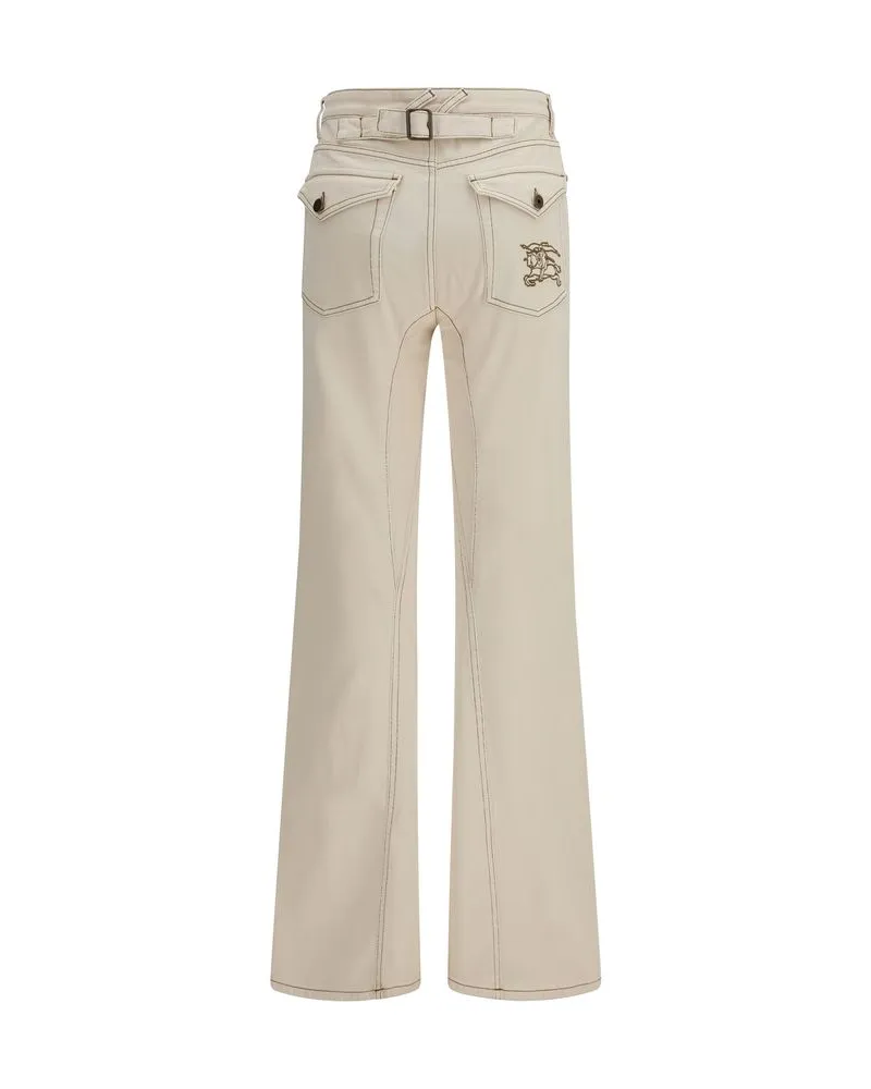 Burberry Women's Beige Cotton Bootcut Jeans Clothing Beige