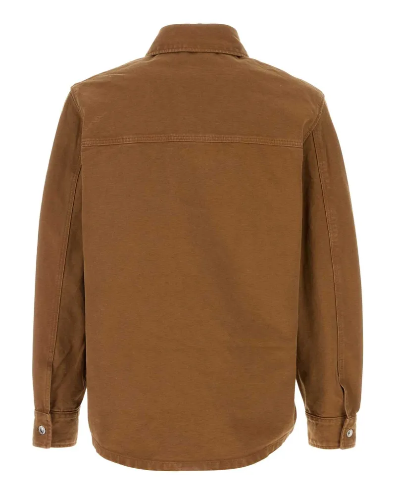 A.P.C. Men's Biscuit Denim Jacket Marron Exterior: Cotton Giubbini Brown